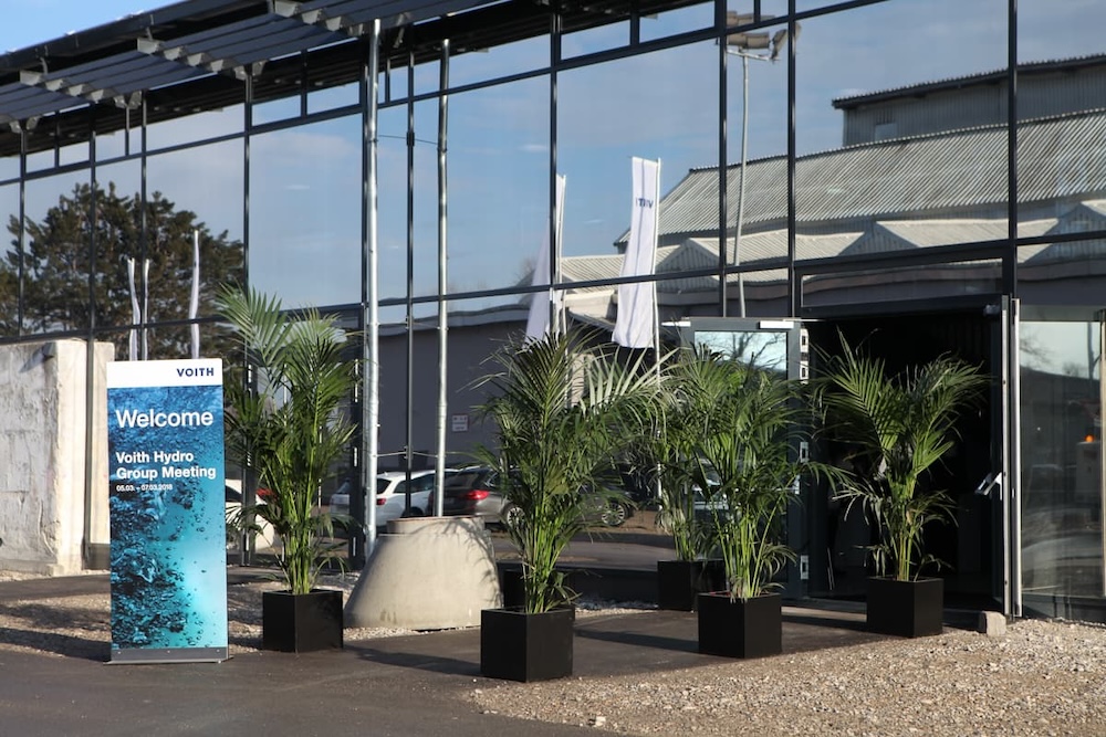 Eventlocation für Führungskräftetagung in München Außenansicht der Eventlocation in München für die internationale VOITH HYDRO Führungskräfte Tagung